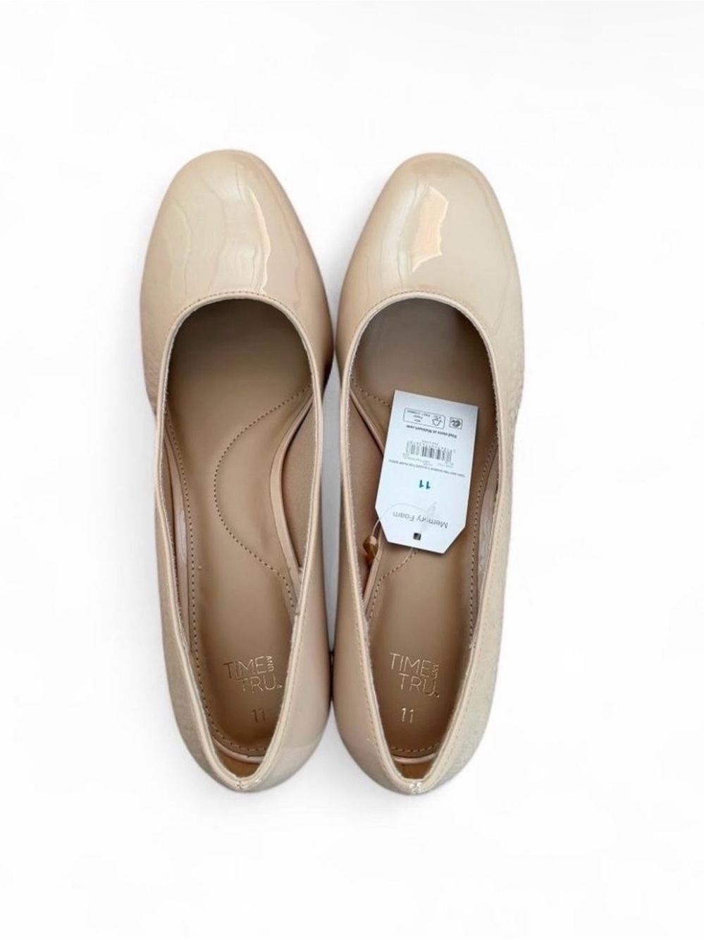 Time and Tru Nude Patent Round-Toe Heels